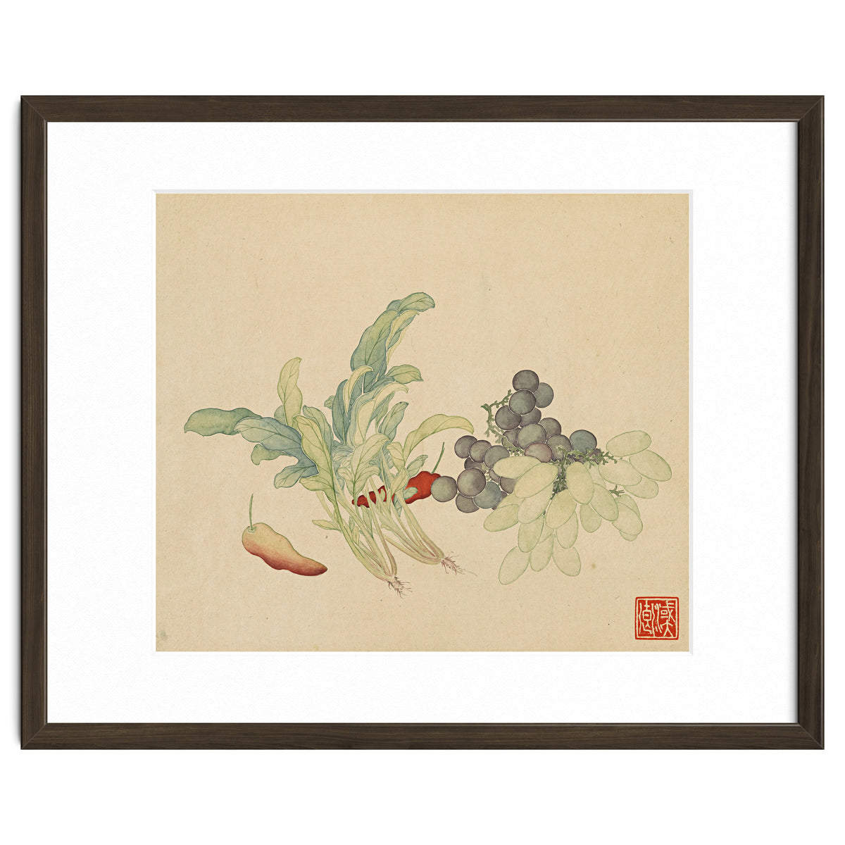 Wang Chengyu ~ Flowers And Vegetables, Vegetables, Fruits, Peppers, Millet Hot, Grapes, Spinach