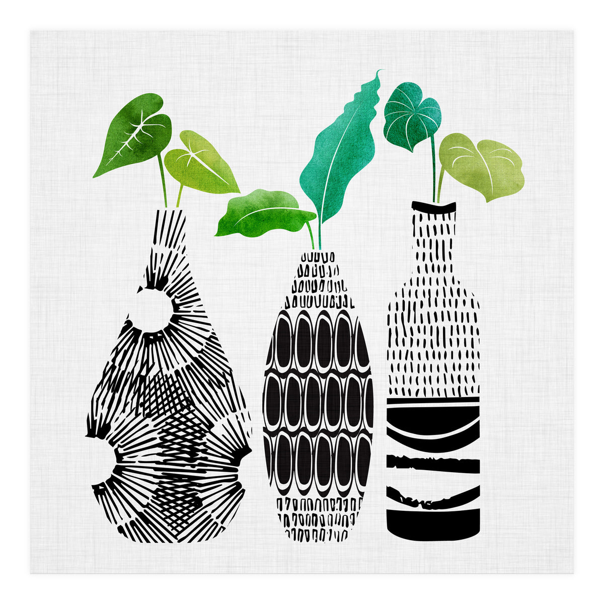 Triple Tribal Vases (Print Only)