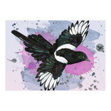 A watercolor drawing of a flying magpie (Print Only) thumbnail