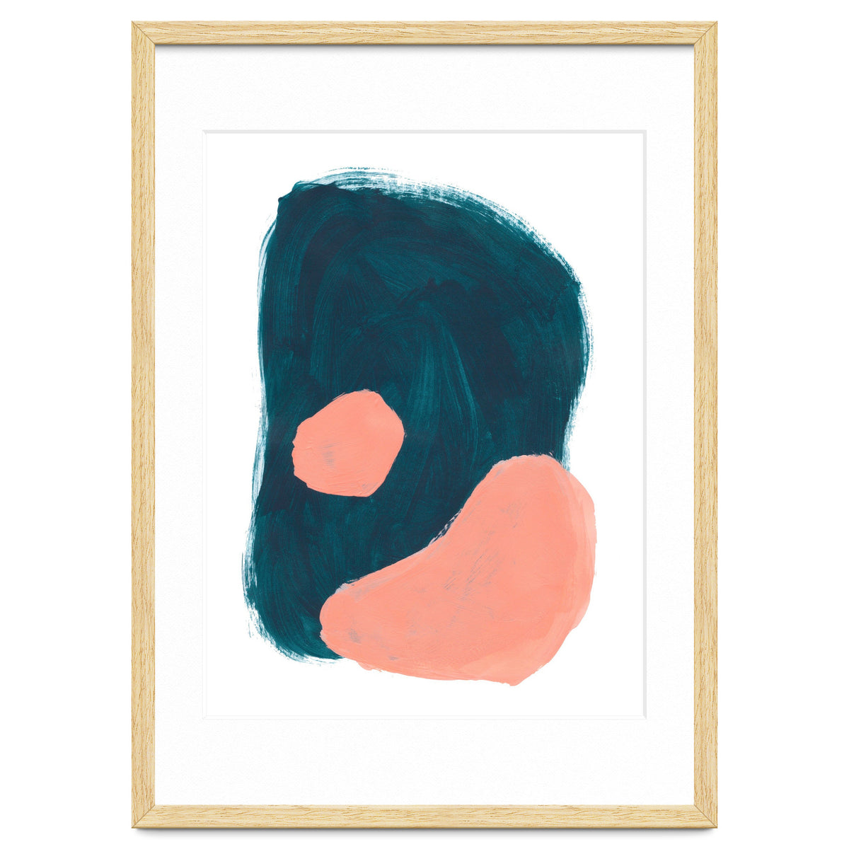 Teal Blob Salmon Bubbles