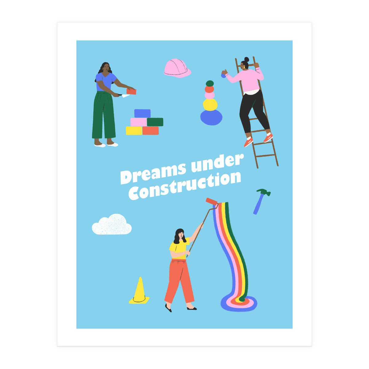 Dreams Under Construction Blue (Print Only)