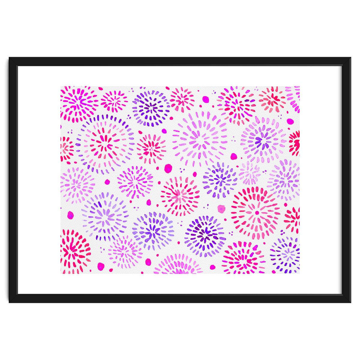 Abstract fireworks pattern in magenta and purple