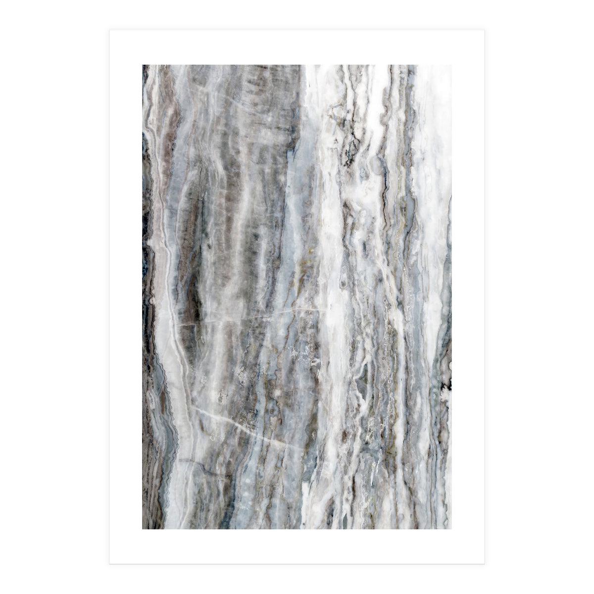 Marble Landscape II Blue and White (Print Only)