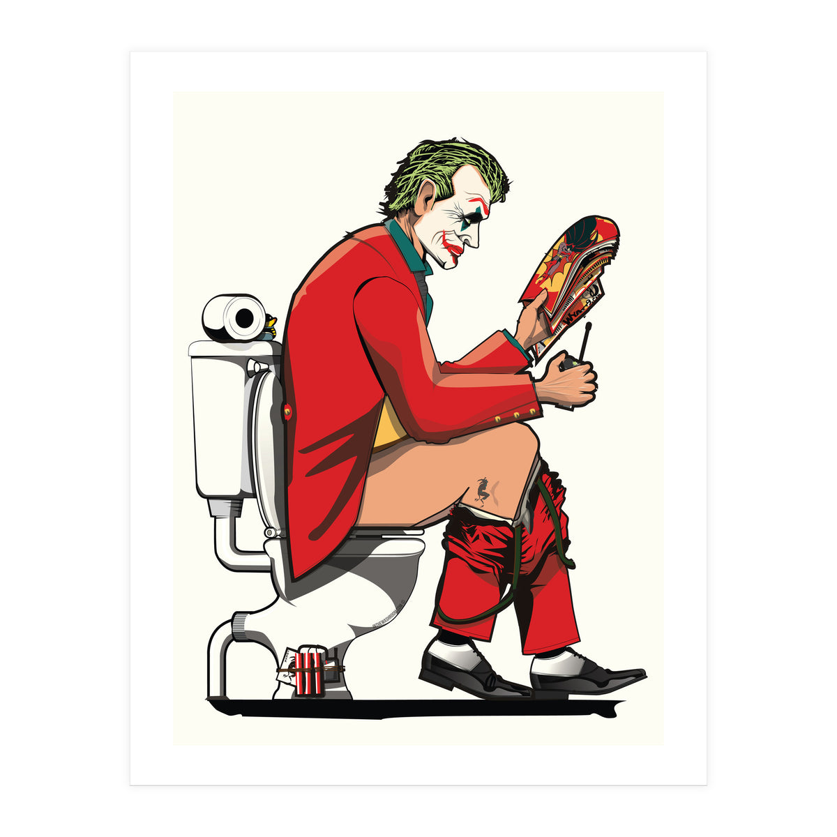 Joker on the Toilet, funny Bathroom Humour (Print Only)