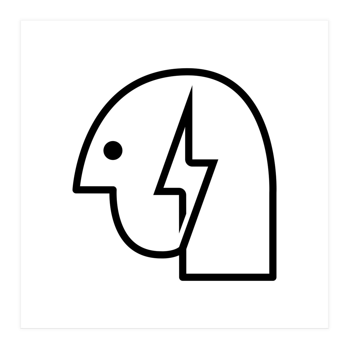 Head Lightning_White (Print Only)