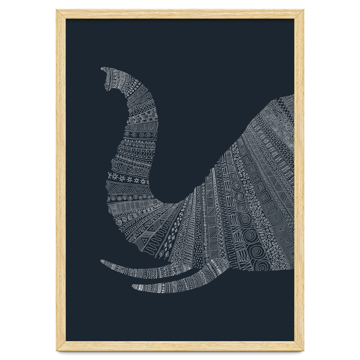 Elephant Blue Poster