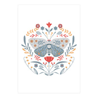 Scandinavian Folk Art: Butterfly & Flowers (Print Only)
