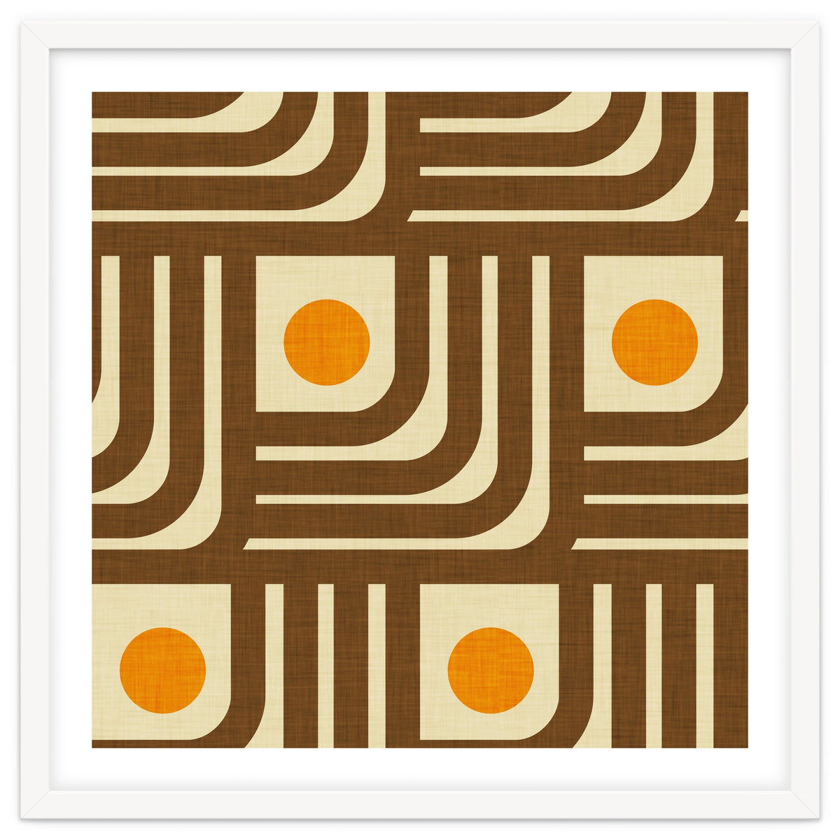 70s Curve Lines Brown Orange