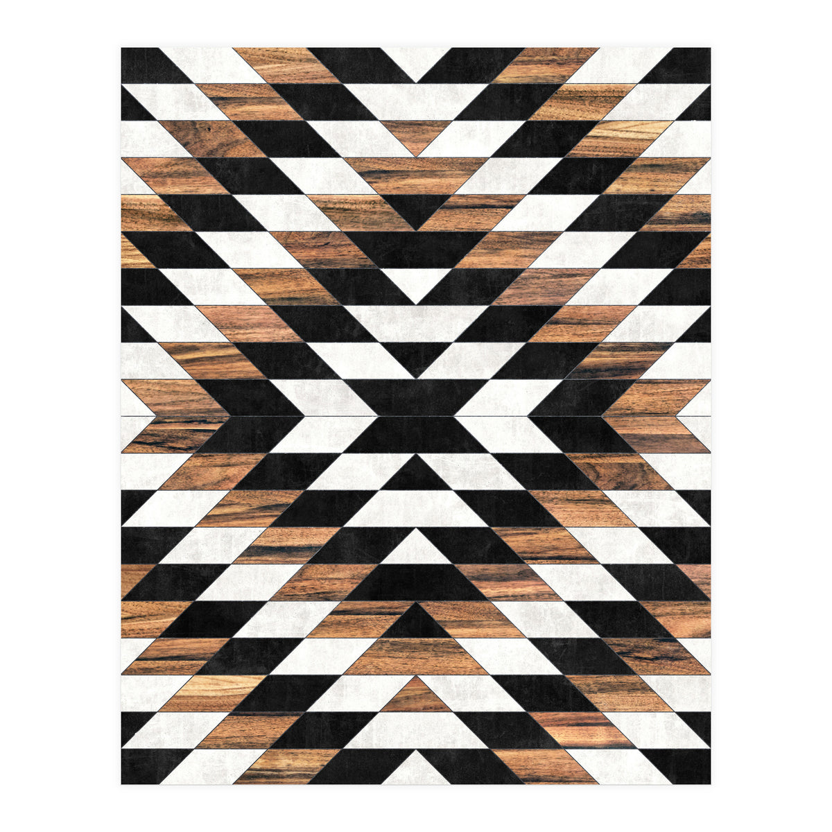 Urban Tribal Pattern No.13 - Aztec - Concrete and Wood (Print Only)
