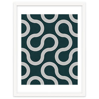 My Favorite Geometric Patterns No.35 - Green Tinted Navy Blue