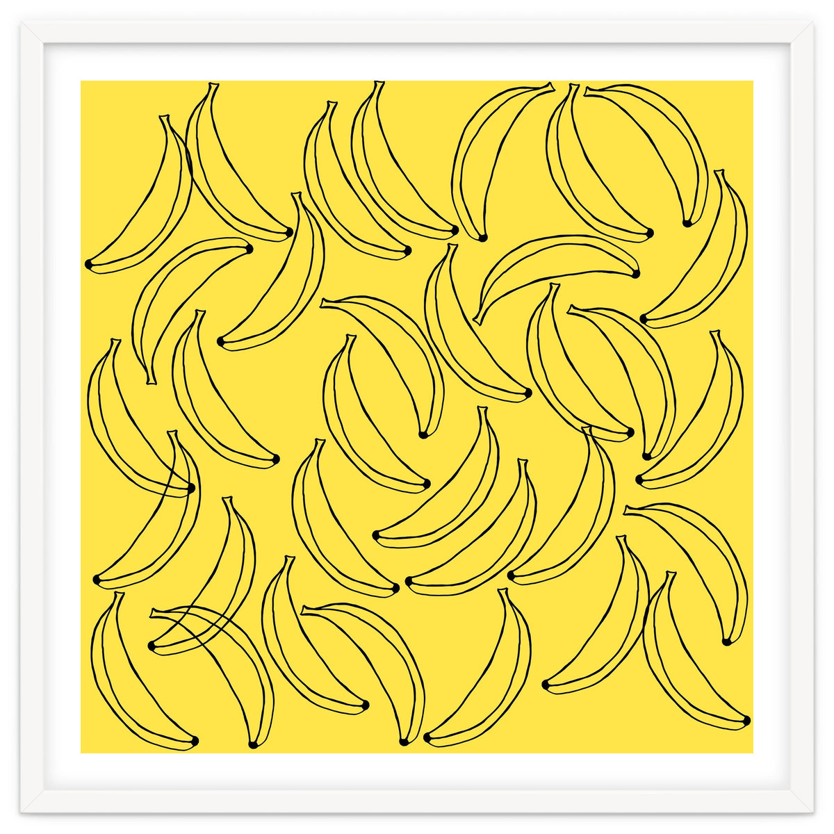 Bananas pattern on yellow background