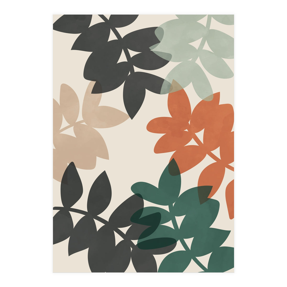 Abstract Colorful Leaves (Print Only)