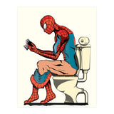 Spider-man on the Toilet, funny bathroom humour (Print Only) thumbnail