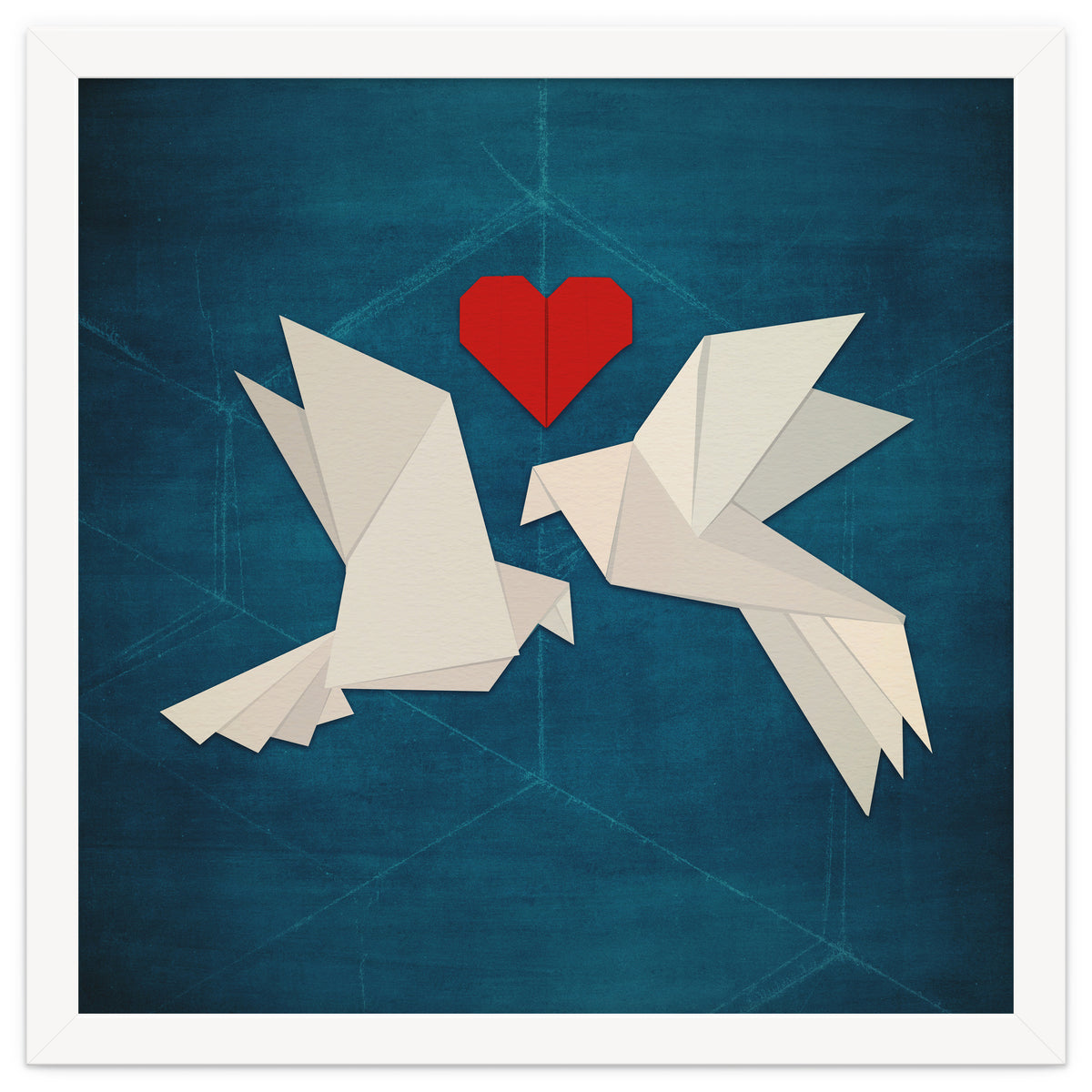 Origami love birds