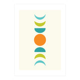 Abstract Moons Teal and Orange  (Print Only) thumbnail