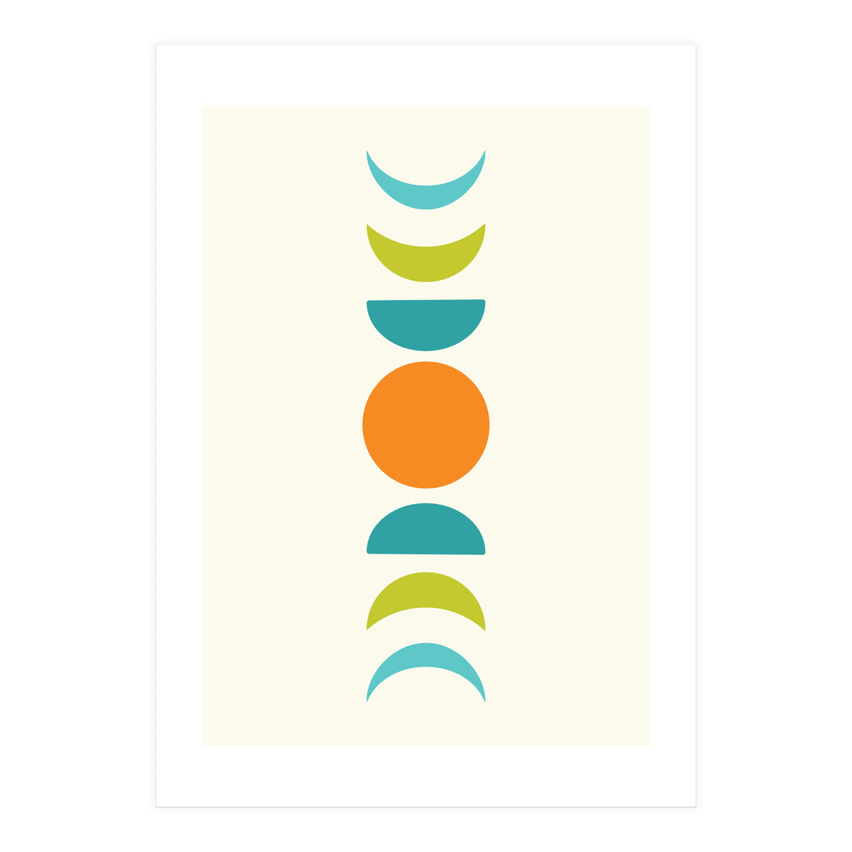 Abstract Moons Teal and Orange  (Print Only)