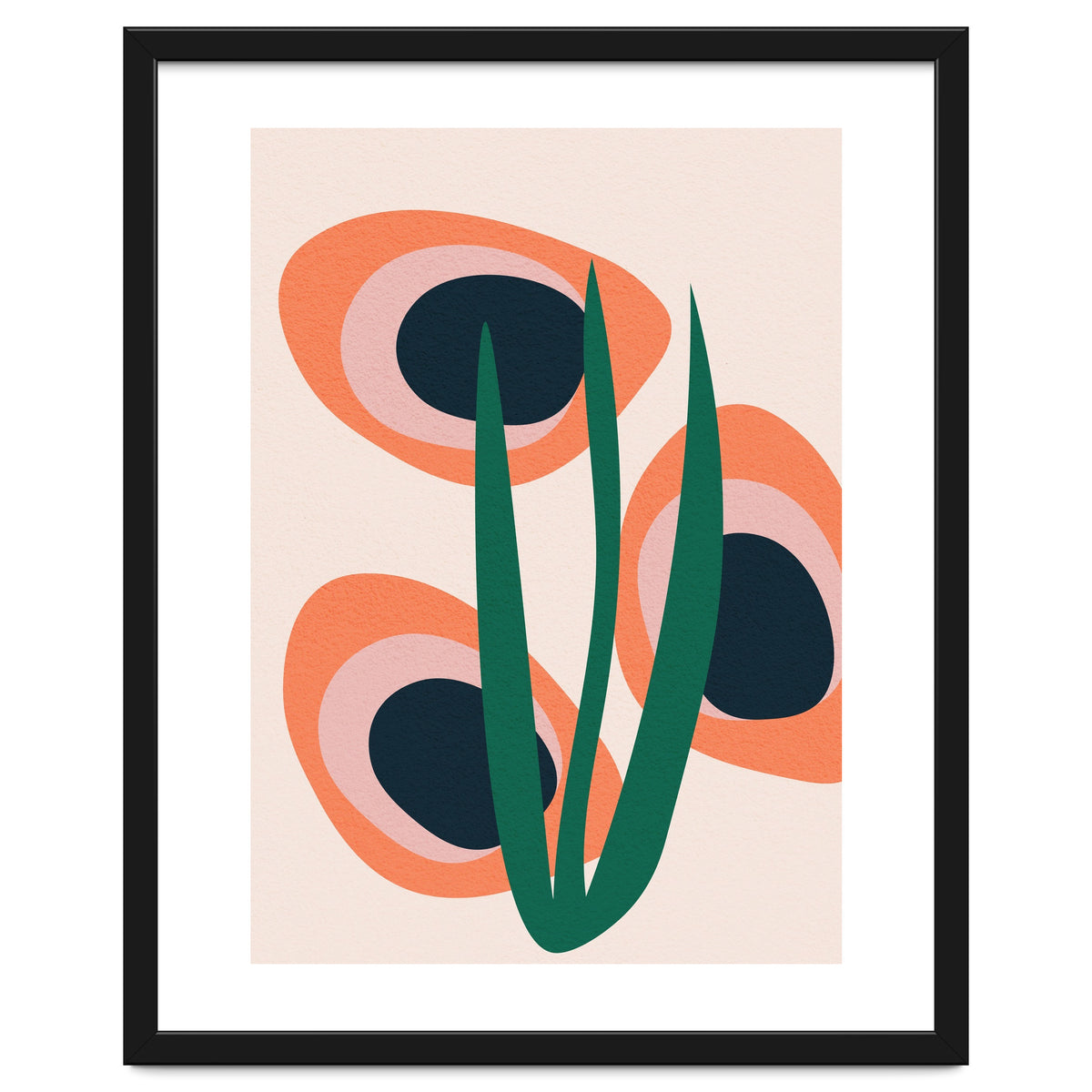 Abstract Mid Century Modern Scandinavian Leaf II