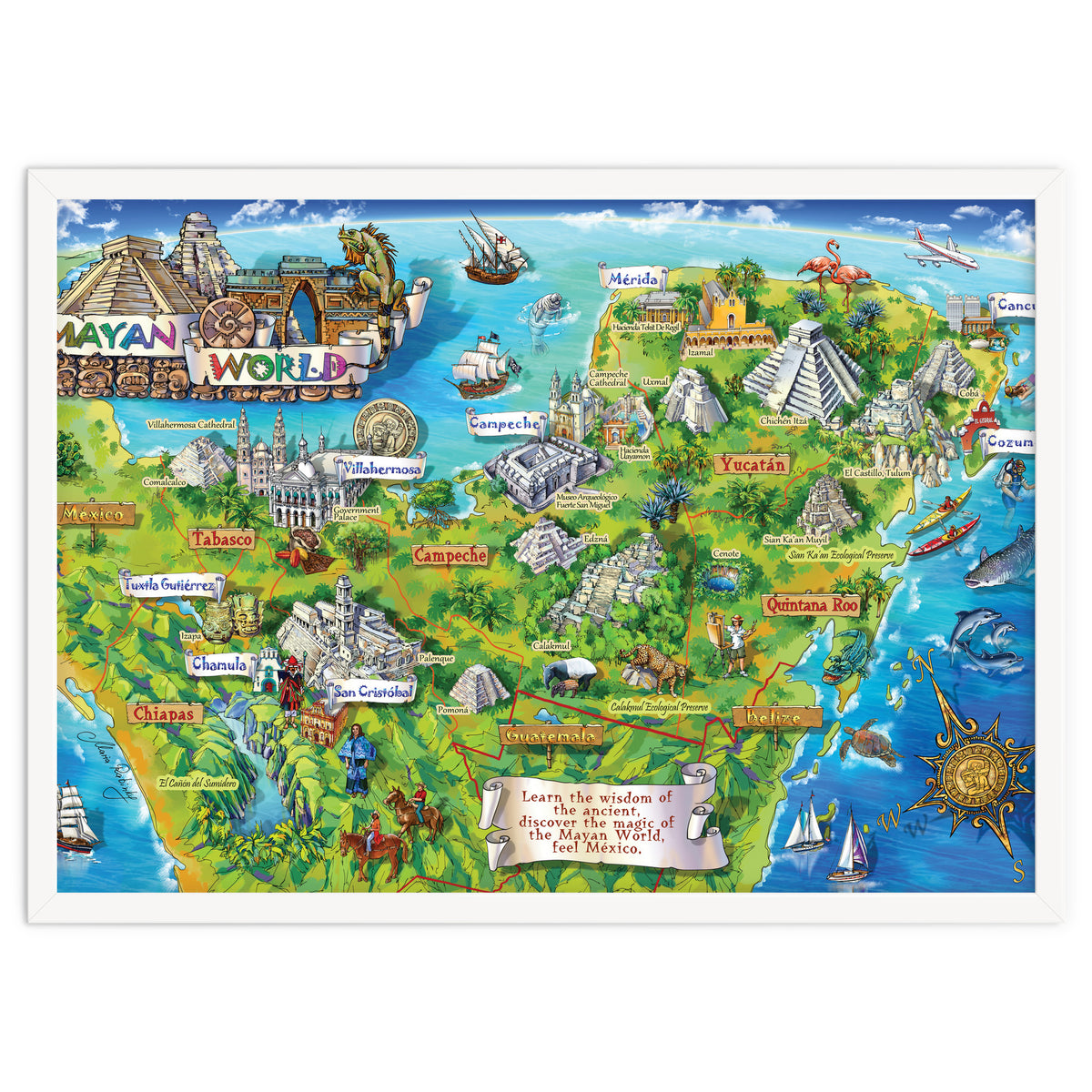 Yucatan Map Illustration