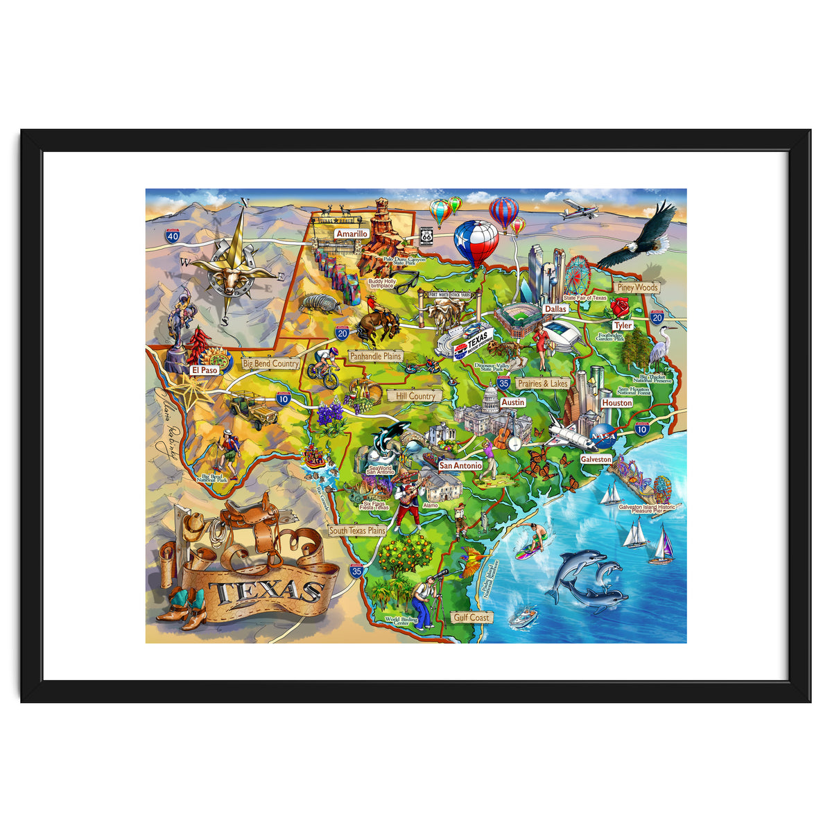 Texas Illustrated Map