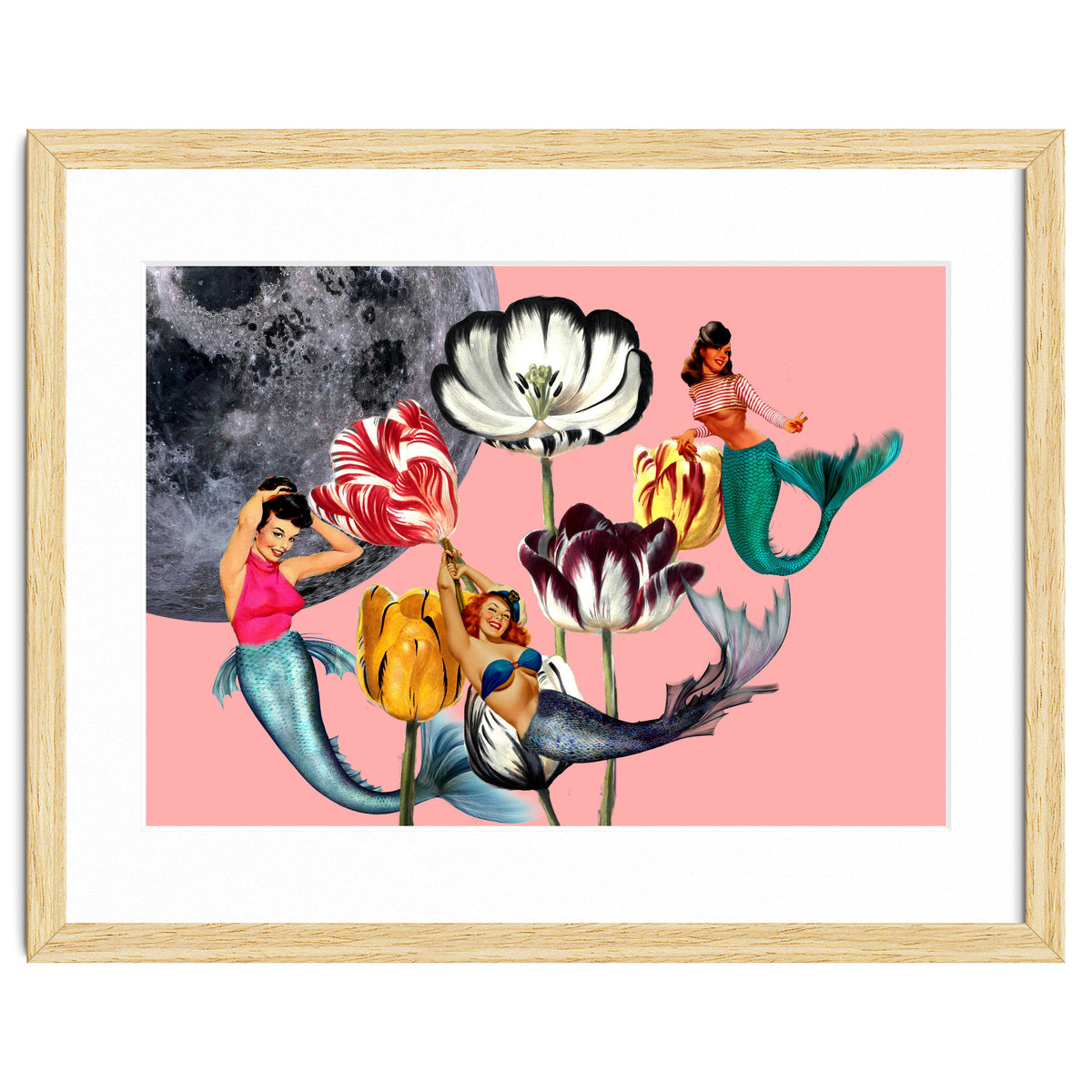 Mermaid Floral with moon