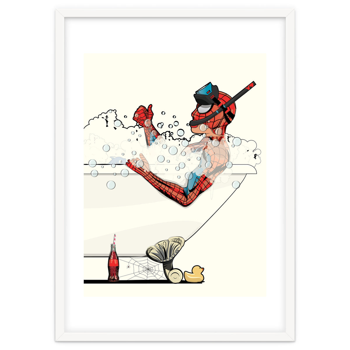 Spiderman in the Bath, funny Bathroom Humour