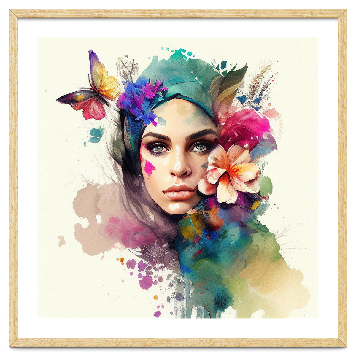 Watercolor Floral Arabian Woman #10