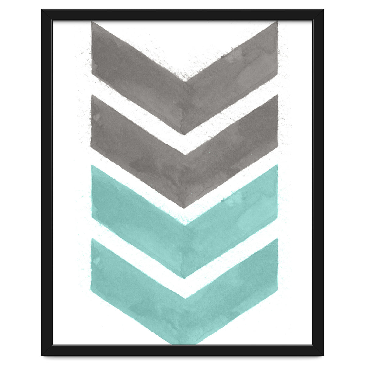 Mint Grey Chevron Print