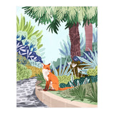 Fox in The Garden | Animals Wildlife Botanical Nature Painting | Boho Colorful Jungle Illustration (Print Only) thumbnail