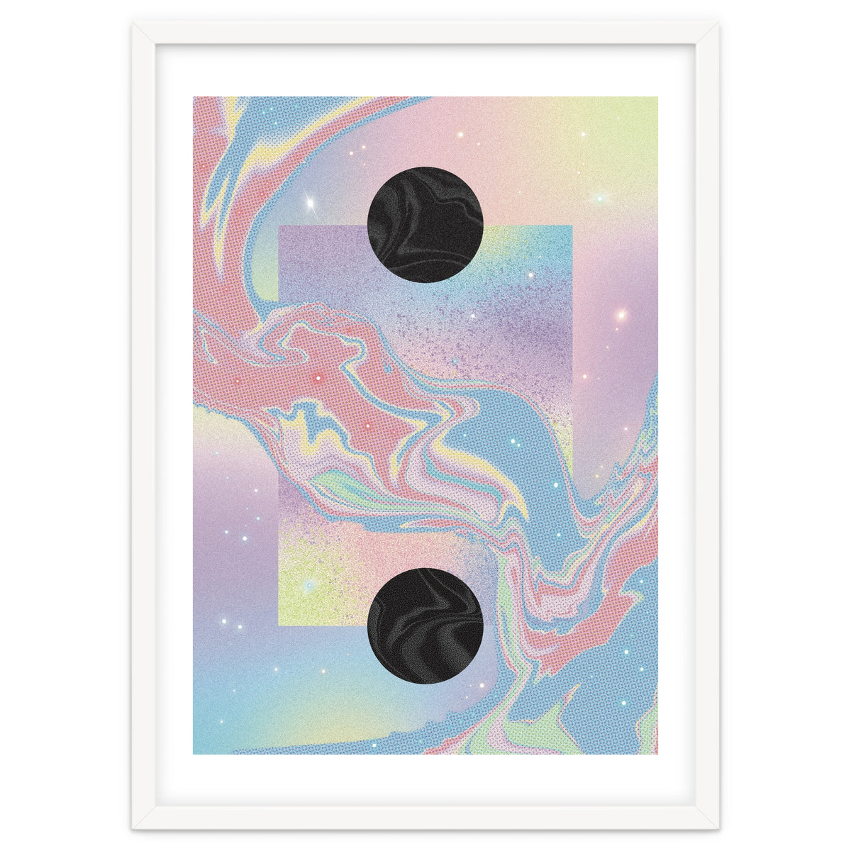Pink Pastel Space Planet Yin Yang