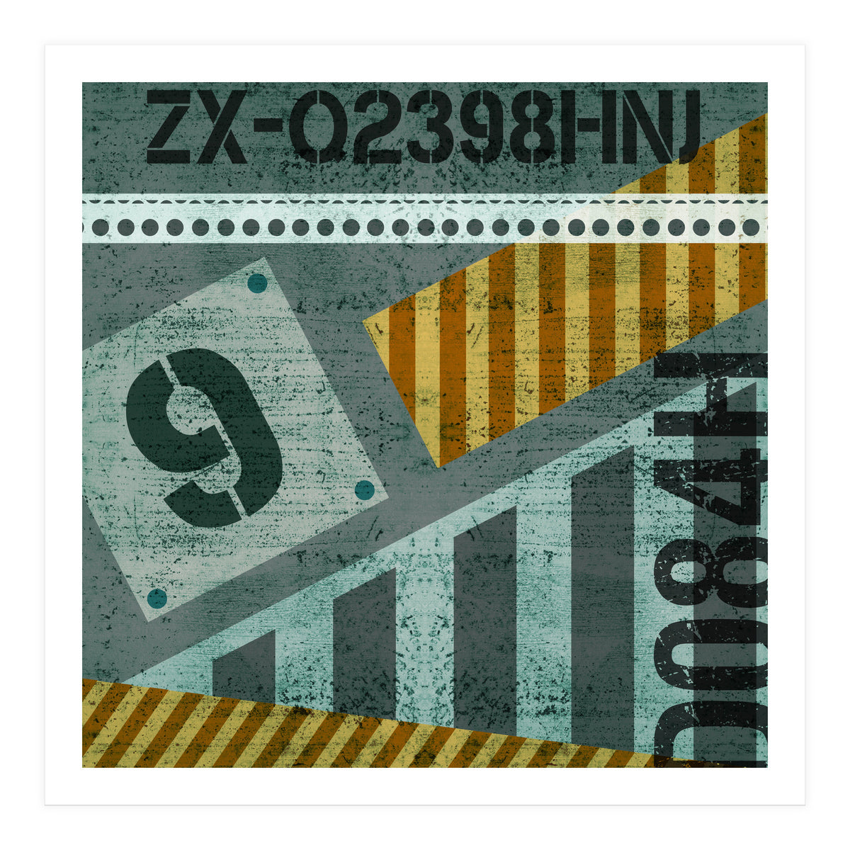 Abstract Industrial Slate And Stripes (Print Only)
