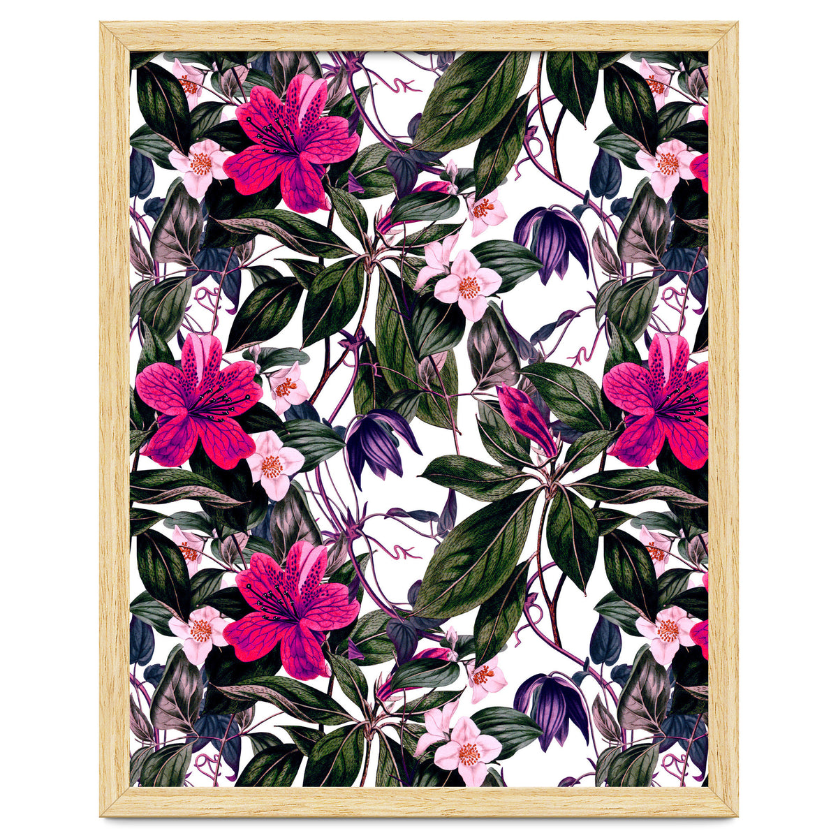 Pattern antique botanical flowers