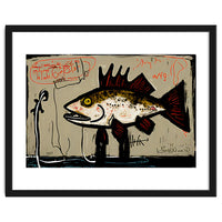 Brown Trout in Abstract Style Painting