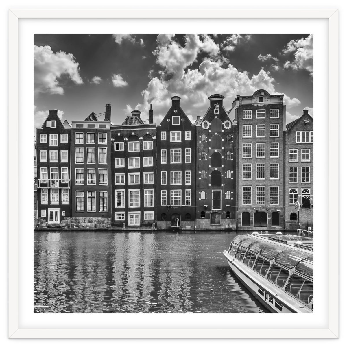 AMSTERDAM Damrak and dancing houses | Monochrome