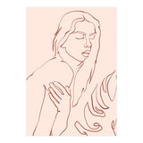 Lueur, Tropical Nude Modern Bohemian Woman Line Art, Minimal Scandinavian Sketch Blush Drawing (Print Only) thumbnail