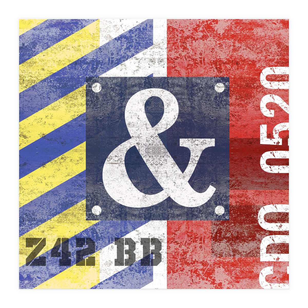 Blue Ampersand Industrial Abstract (Print Only)