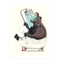 Hippopotamus in the Bath, Funny Bathroom Humour (Print Only)