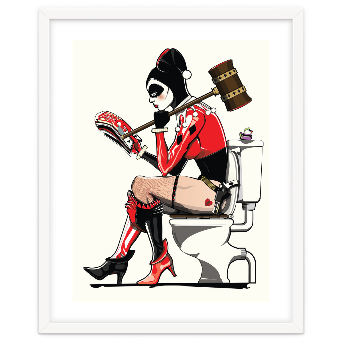 Harley Quinn on the Toilet, funny Bathroom Humour