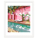 Vacay Villa | Blush Pink Summer Architecture | Tropical Travel Building | Palm Bohemian Resort thumbnail