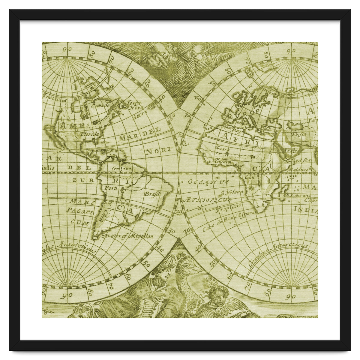 Vintage Mapa Mundi