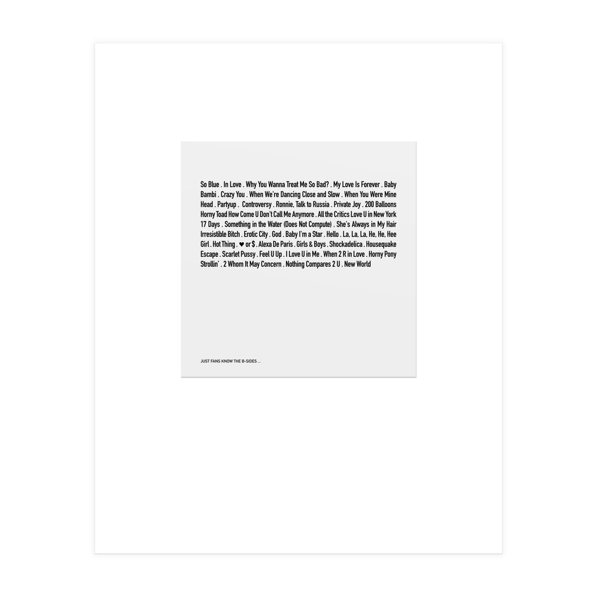 JUST PRINCE (Print Only)