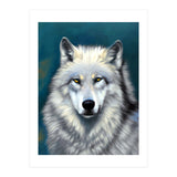 The Wolf, Animal Portrait Painting, Wildlife Forest Jungle Dog, Mystery Eclectic Rustic (Print Only) thumbnail