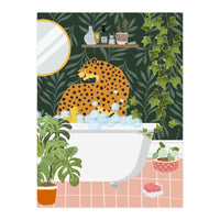 Cheetah in Tropical Bathroom (Print Only)