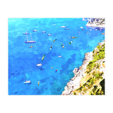 Capri Islands | Tropical Travel Summer Island | Ocean Sea Beach Swim Sail Painting  (Print Only) thumbnail