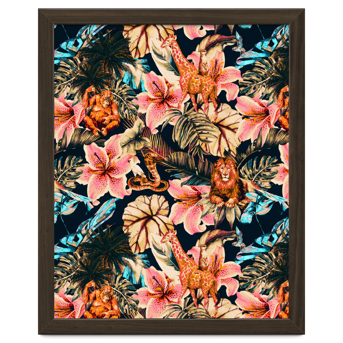 Wild animals in the dark of the jungle 02