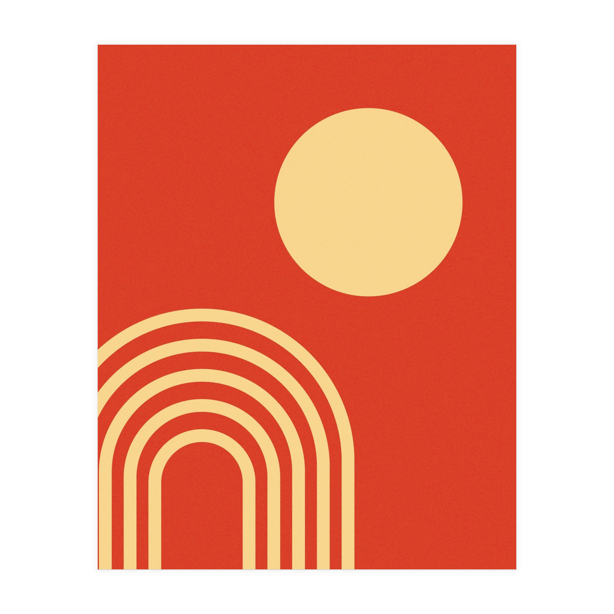 Mid Century Sun and Rainbow Lines (Print Only)