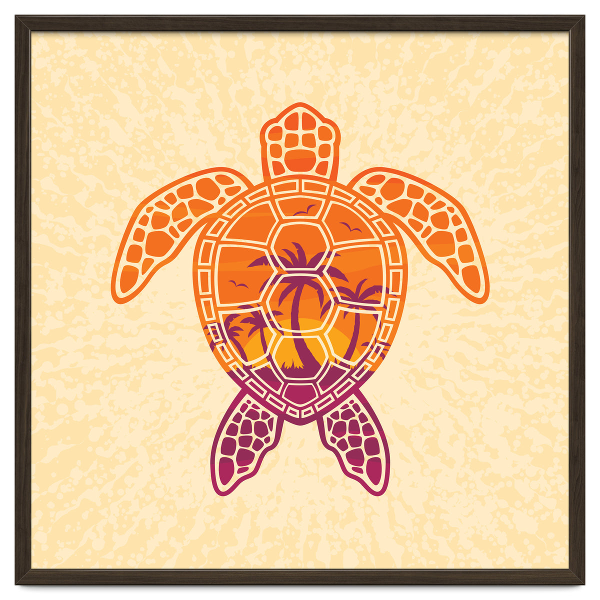 Tropical Sunset Sea Turtle Design