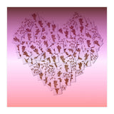 Heart collage of golden Cupid like characters (Print Only) thumbnail