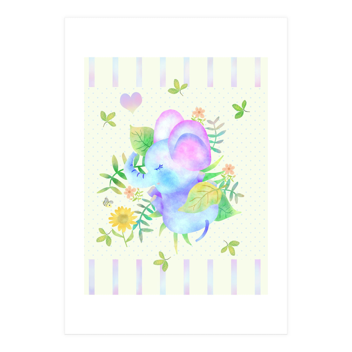 Sleeping baby elephant (Print Only)