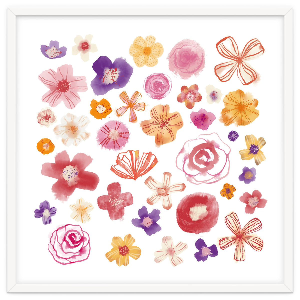 Fresh Watercolor Wildflowers