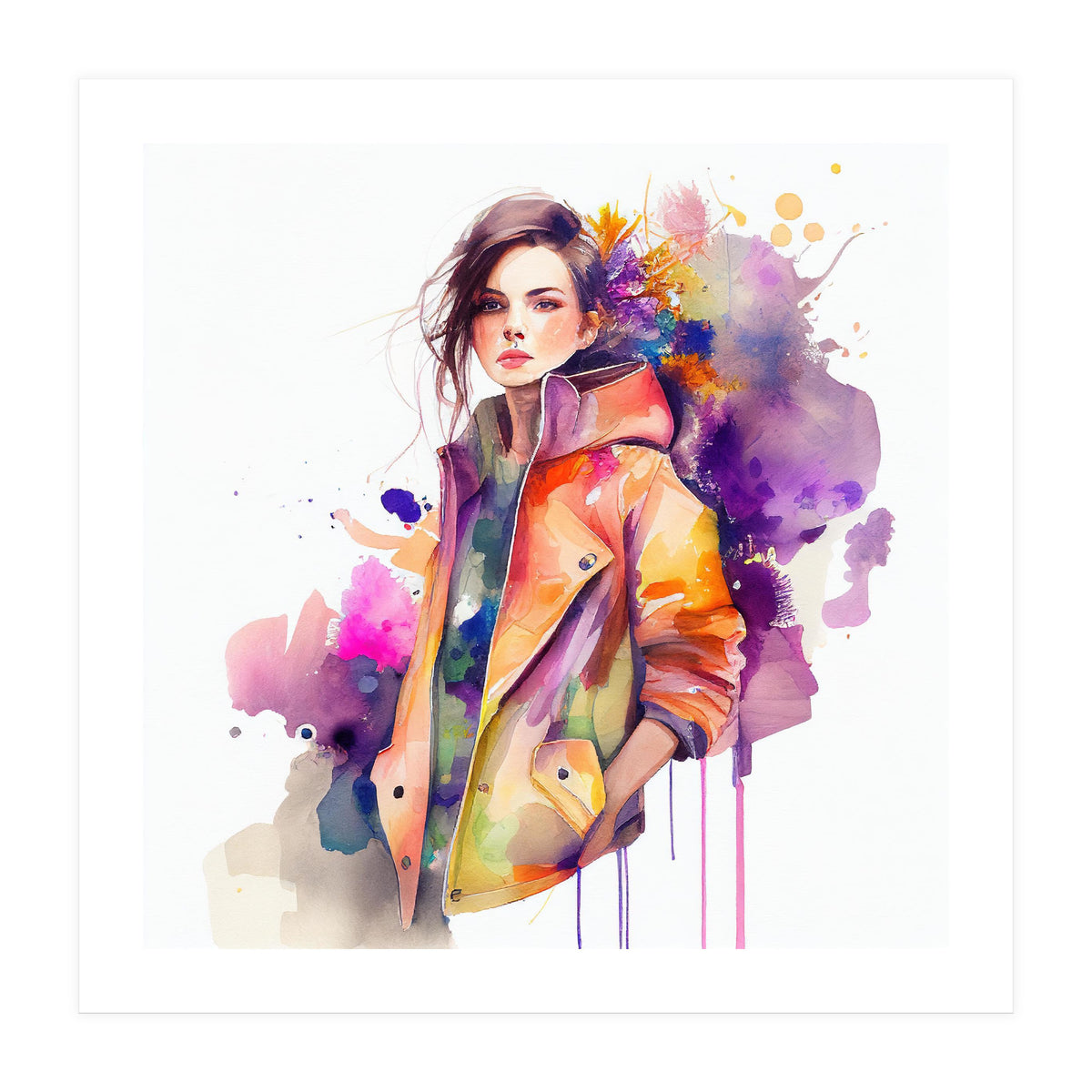 Watercolor Fashion Woman #1 (Print Only)